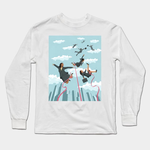 Flying People Long Sleeve T-Shirt by John Holcroft